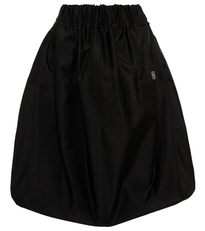 Loewe Anagram Brooch Sleeveless Balloon Mini Dress In Black