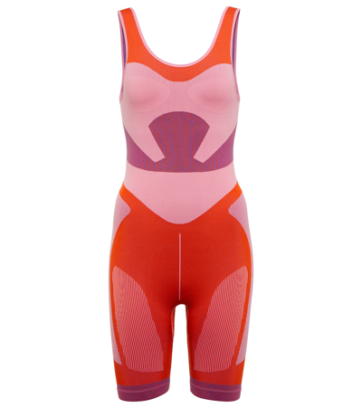 Adidas By Stella Mccartney Pink & Orange Polyester Playsuit