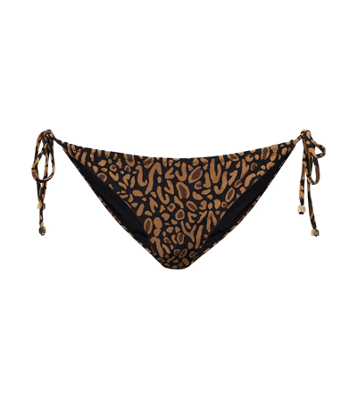 Nanushka Julie Leopard-print Bikini Bottoms In Brown,black