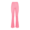 Msgm Ribbed-knit Flared Trousers In Pink &amp; Purple