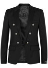 Balmain Button-embellished Wool Blazer In Black