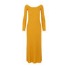 Chloé Off-the-shoulder Ribbed Wool And Cashmere-blend Maxi Dress In Yellow &amp; Orange