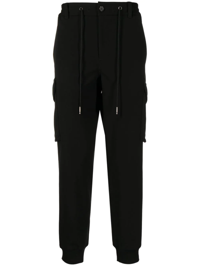 Songzio Drawstring Tapered Cargo Pants In Black