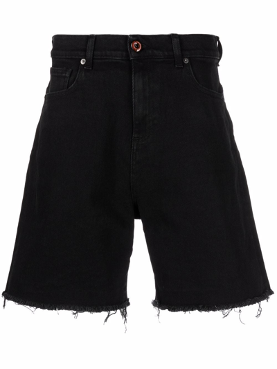 Vision Of Super Raw-cut Contrast-panel Shorts In Schwarz