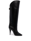 Saint Laurent Women's Harper Leather Knee-high Boots In Black