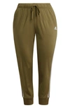 Adidas Originals Primegreen Essentials Warm-up Slim Tapered 3-stripes Track Pants In Focus Olive