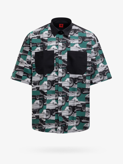 Ferrari Cotton Shirt With Multicolor Print - Atterley In Black