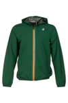 K-way Jacques Short Jacket With Cotton Jersey Lining Green Dark  In Green