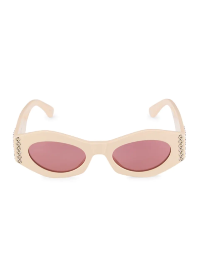 Alaïa Eyelet Acetate Butterfly Sunglasses In Pink