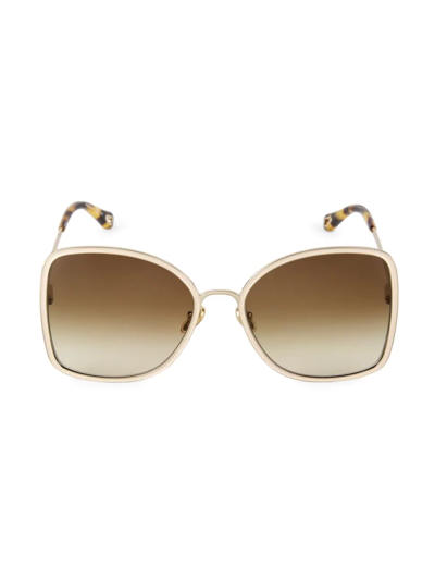 Chloé Vitto 60mm Square Sunglasses In Gold