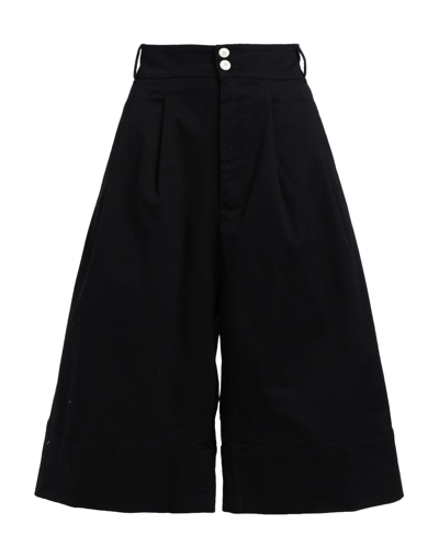 Myths Woman Shorts & Bermuda Shorts Midnight Blue Size 2 Cotton, Elastane In Black