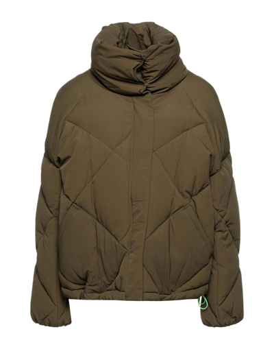 Off Down Jackets In Military Green