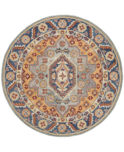 Safavieh Antiquity At504 Blue And Gold 6' X 6' Round Area Rug