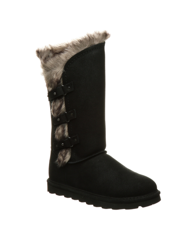 Bearpaw Lori Womens Suede Slip On Winter & Snow Boots In Black