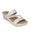 Gc Shoes Women's Tera Wedge Sandals In Silver-tone