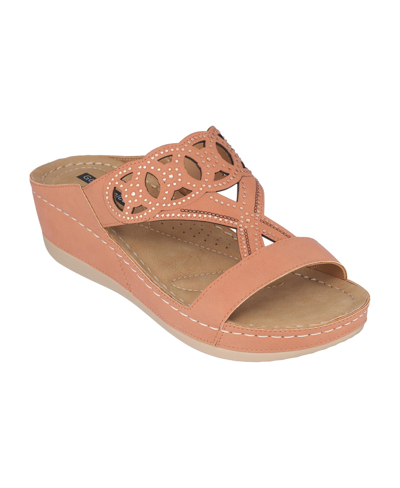 Gc Shoes Women's Ganni Wedge Sandals In Orange
