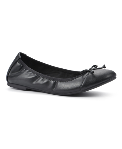 White Mountain Women's Sunnyside Ballet Flat Women's Shoes In Black Smooth