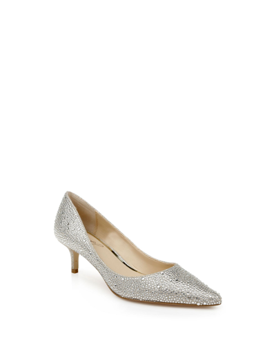 Jewel Badgley Mischka Women's Frenchie Kitten Heel Evening Pumps In Gold-tone