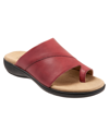 Trotters Regina  Womens Slip On Leather Slide Sandals In Dark Red