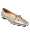 Trotters Honesty Womens Slip On Flat Ballet Flats In Silver Metallic