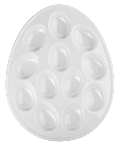 Bia Oval Deviled Egg Dish In White