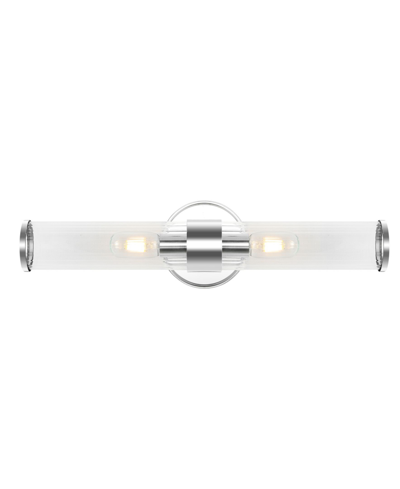 Jonathan Y Cecil 2-light Tall Cylinder Modern Mid-century Led Vanity In Silver-tone