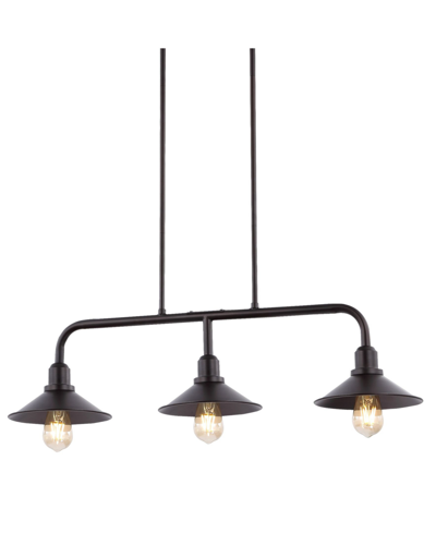 Jonathan Y Cade 3-light Metal Farmhouse Industrial Led Pendant In Black