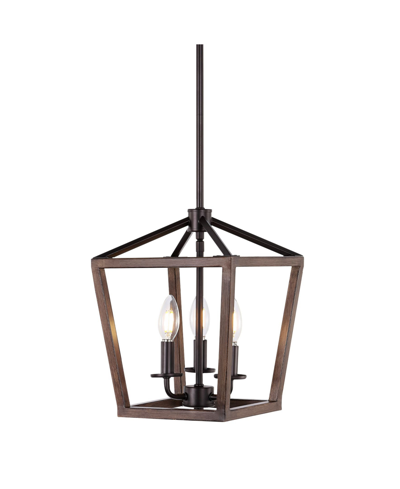 Jonathan Y Oria 3-light Iron Farmhouse Industrial Lantern Led Pendant In Black