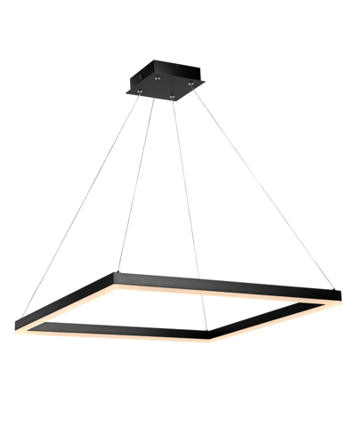 Jonathan Y Nero Square Contemporary Modern Integrated Led Pendant Light In Black