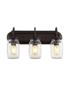 Jonathan Y Gaines 19.3in 3-light Mason Jar Led Vanity In Black