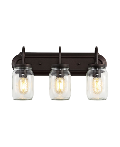 Jonathan Y Gaines 19.3in 3-light Mason Jar Led Vanity In Metallic