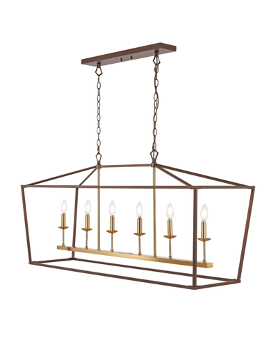 Jonathan Y Pagoda Linear 6-bulb Classic Traditional Led Pendant In Oil Rubbed Bronze