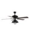Jonathan Y Ashton 1-light Farmhouse Industrial Iron Dome Shade Led Ceiling Fan With Remote In Black