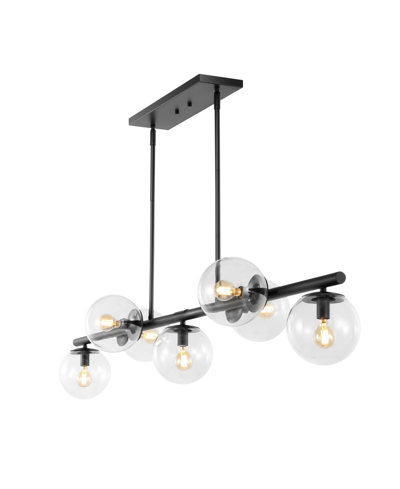 Jonathan Y Luca Parisian 7-light Modern Glam Iron Globe Linear Led Pendant In Black