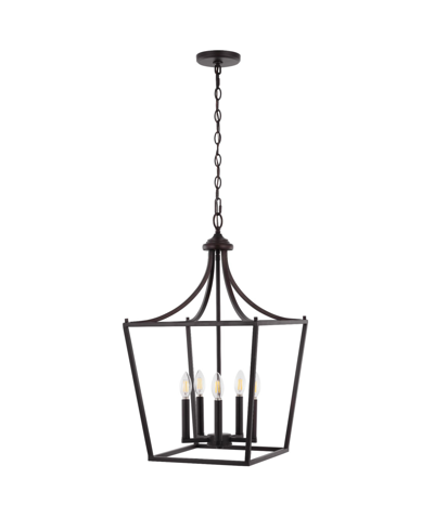 Jonathan Y Camden 5-light Iron Classic Midcentury Pendant Lantern In Black