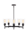 JONATHAN Y ORPHEUS 5-LIGHT FARMHOUSE INDUSTRIAL IRON CYLINDER LED CHANDELIER