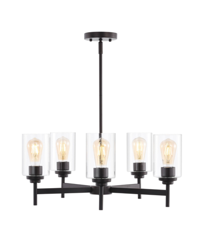 Jonathan Y Orpheus 24in 5-light Cylinder Led Chandelier In Metallic