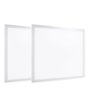 Jonathan Y 40-watt Dimmable Integrated Led Flat Panel Flush Mount Light With 4400 Lumens 5000k, Set Of 2 In White