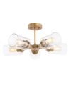Jonathan Y Jaynie 21.5in 5-light Cylinder Led Semi Flush Mount In Gold-tone
