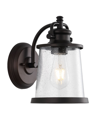 Jonathan Y Marais Vintage-like Rustic Led Outdoor Lantern In Black