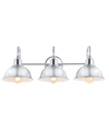 Jonathan Y Frisco 3-light Farmhouse Industrial Shade Vanity In Silver-tone
