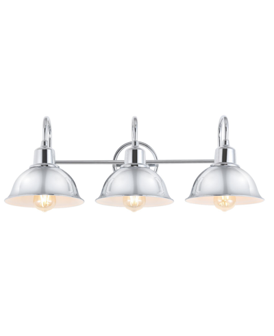 Jonathan Y Frisco 3-light Farmhouse Industrial Shade Vanity In Silver