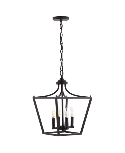 Jonathan Y Camden 4-light Iron Classic Midcentury Pendant Lantern In Black