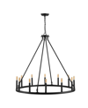 Jonathan Y Gio 12-light Iron Classic Industrial Ring Led Chandelier In Black