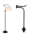 Jonathan Y Jason Traditional Swing Arm Led Floor Lamp In Black