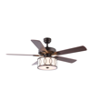 Jonathan Y Circe 3-light Transitional Glam Drum Shade Led Ceiling Fan With Remote In Black