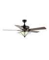 Jonathan Y Moravia 52in 5-light Rustic Star Shade Led Ceiling Fan With Remote In Black