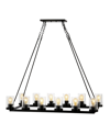 Jonathan Y Athos 12-light Seeded Rustic Farmhouse Linear Led Chandelier In Black