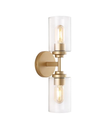 JONATHAN Y GILES 2-LIGHT FARMHOUSE INDUSTRIAL IRON CYLINDER LED SCONCE