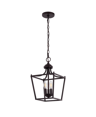Jonathan Y Camden 3-light Iron Classic Midcentury Pendant Lantern In Black